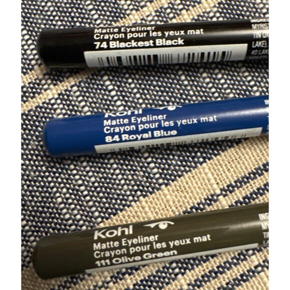 Annabelle Master Volume Mascara & 3 Kohl Matte Eyeliner Black Blue Olive Green - Picture 3 of 7